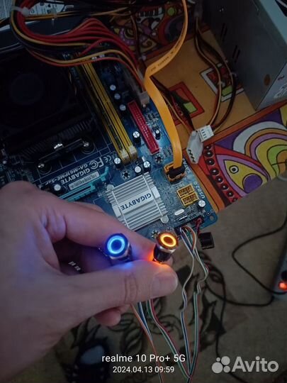 Кнопка включения пк антивандальная черная