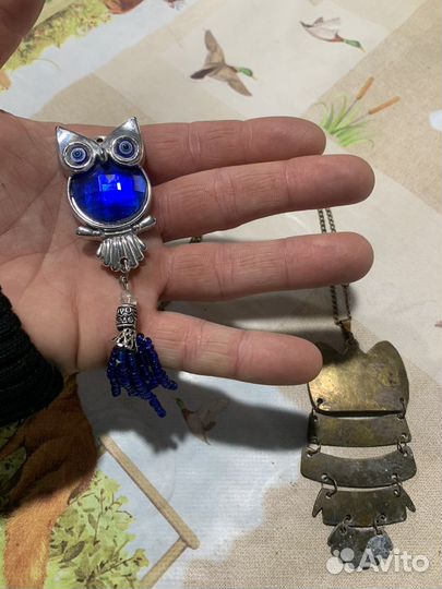 Подвеска латунная сова