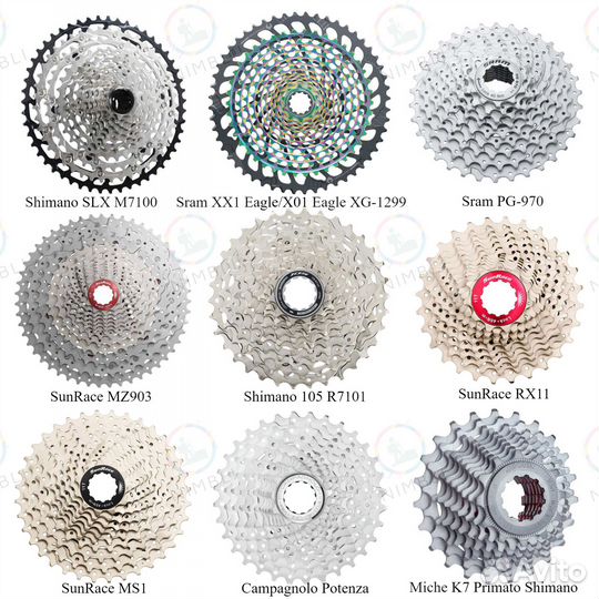 Кассета для велосипеда Shimano, Sram, SunRace