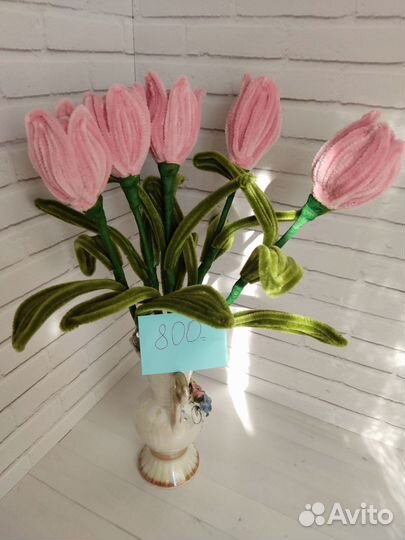 Тюльпаны из синельной проволоки для души