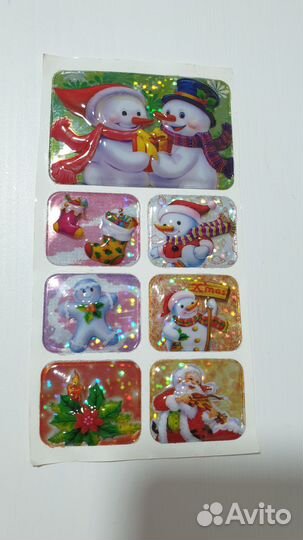 3 д наклейки Новый год