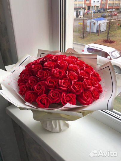 Розы из мыла букет роз