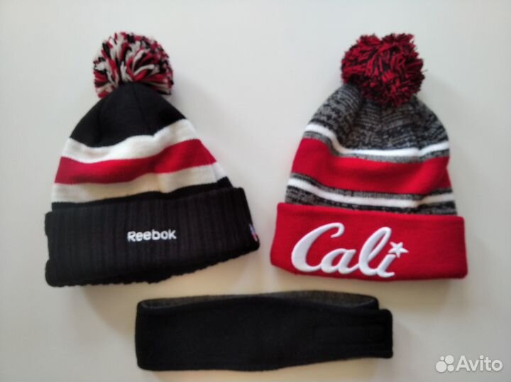 Шапки и полоски Reebok, Nike и California (новые)