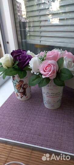 Букет из мыльных роз учителю