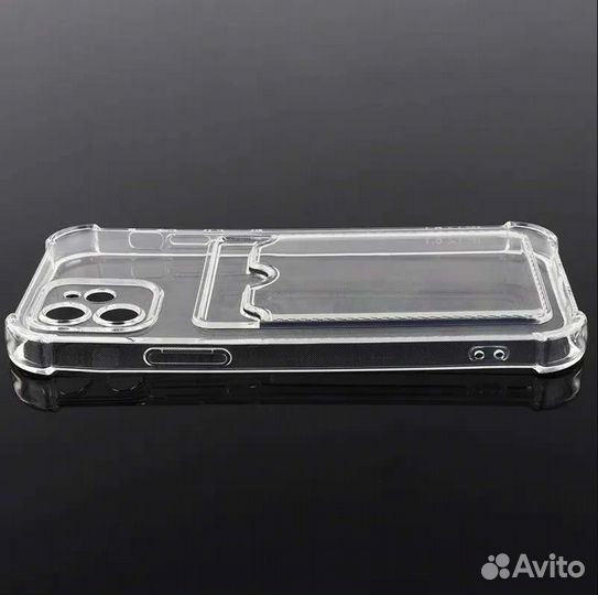 Чехол на iPhone 11 прозрачный с карманом