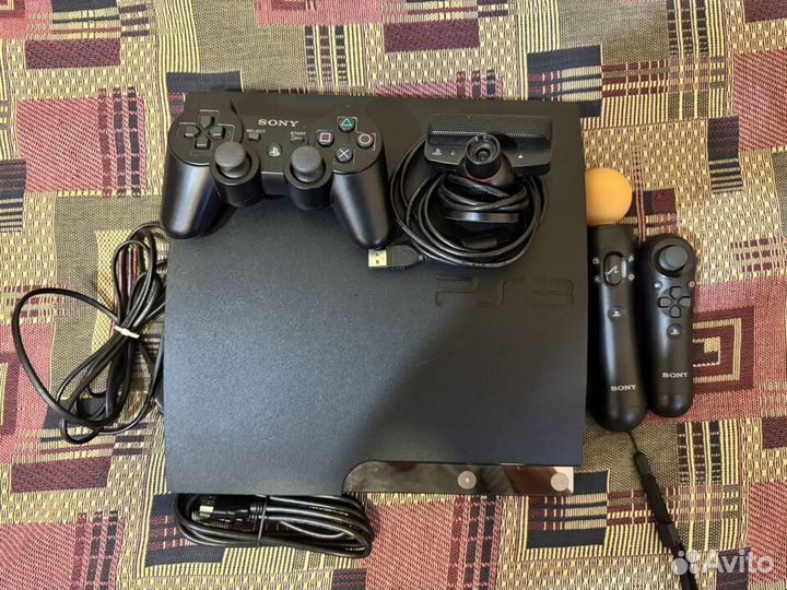 Sony PS3 slim+move+пульт
