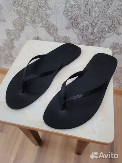 Мужские кожаные шлепанцы
