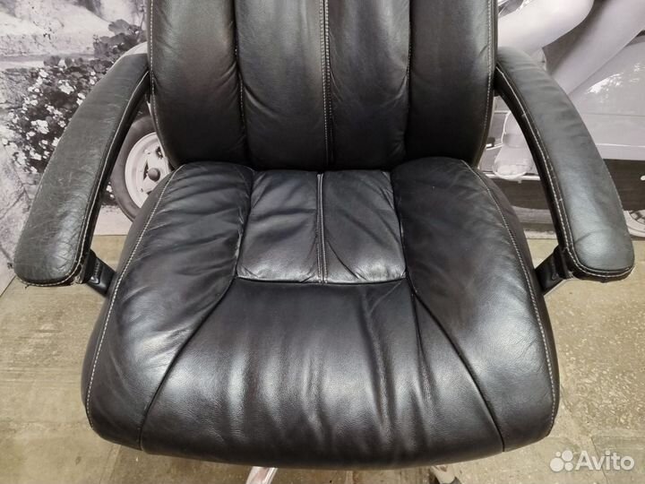 Кресло руководителя Easy Chair Алекс, кожа/хром б