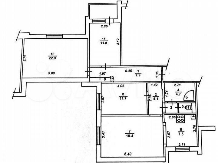 4-к. квартира, 91 м², 7/10 эт.