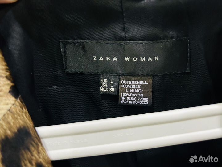 Шелковый пиджак блейзер леопард Zara
