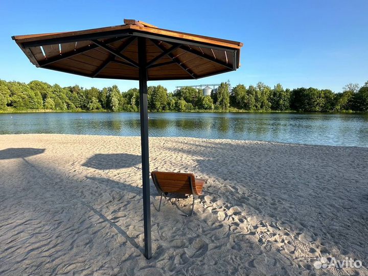 Зонт уличный деревянный