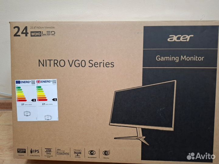 2К 75Гц Монитор Acer 24 дюйм IPS/2560x1440 + звук