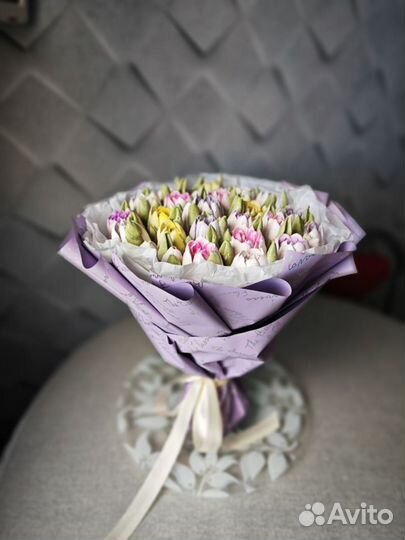 Зефирные тюльпаны, 14 февраля съедобные букеты