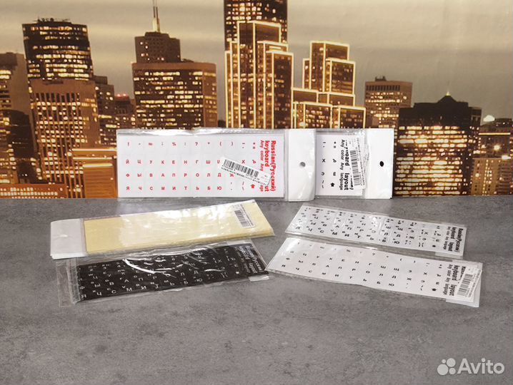 Прозрачные наклейки на клавиатуру лотом (28 штук)