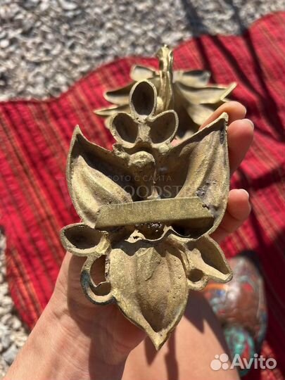 Крючок настенный винтаж бронза Франция