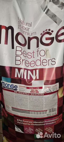 Корм премиум класса Monge и Gemon Италия