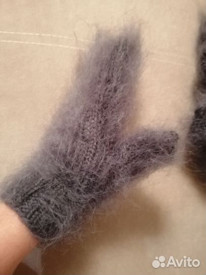Варежки женские вязаные зимние