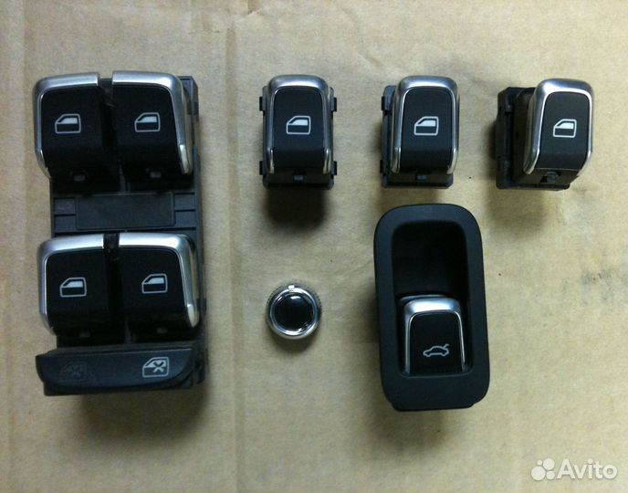 Кнопки стеклоподъемников хром для Audi Q5, A4 B8