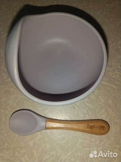 Силиконовая тарелка и ложка