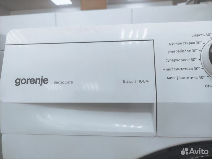 Gorenje 5.5кг узкая стиральная машина с гарантией