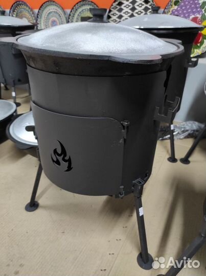 Печь + казан 8-10 литров комплект