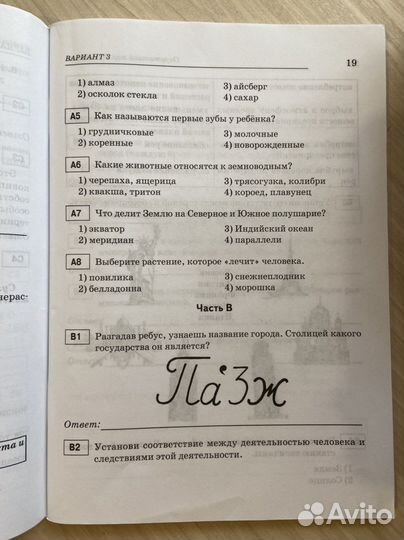 Окружающий мир 3 класс тесты олимпиадные задания