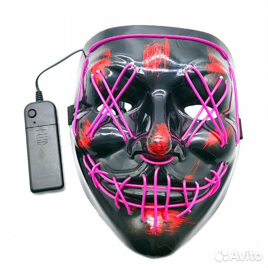 Маска светящаяся/пластик (фиолетовая)