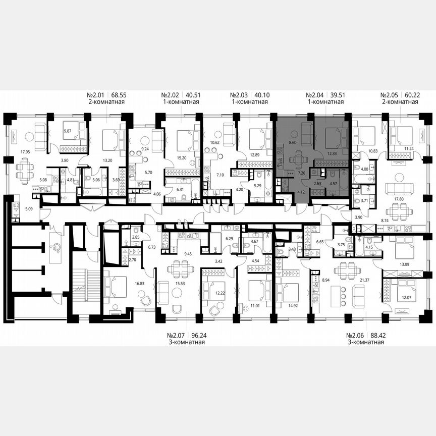 1-к. квартира, 39,5 м², 2/27 эт.