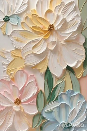 Объемная картина Текстурная Летние Цветы Примерка