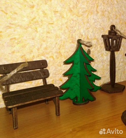 Деревянные ёлочные украшения