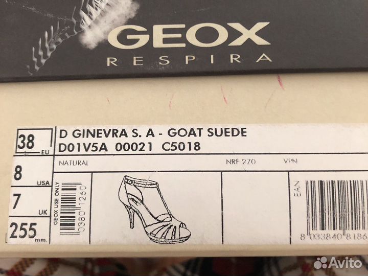 Geox, совершенно новые Босоножки на высоком каблук