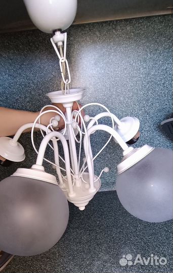 Люстра подвесная потолочная пятирожковая