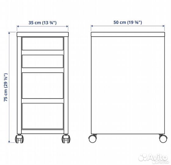 Тумба с ящиками IKEA микке