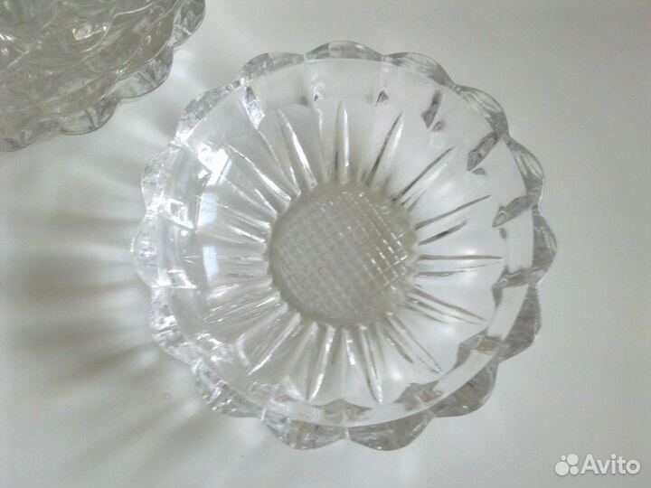 Розетки/подсвечники, хрусталь, винтаж, СССР, 1960