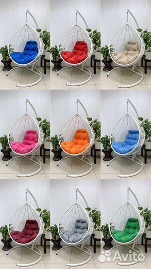 Кресло кокон подвесное из ротанга. Модель Капля