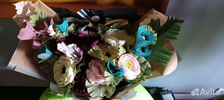 Букет цветов из гофро бумаги