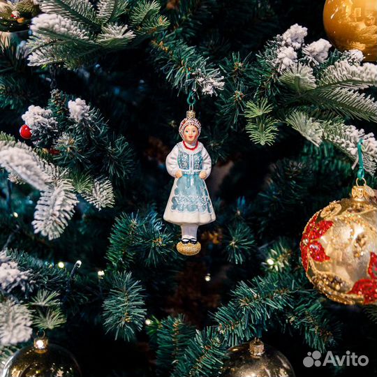 Стеклянная елочная игрушка пара Шаматулы (Польша)