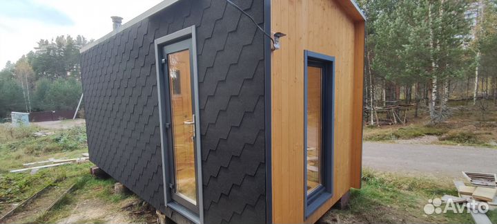 Баня барн каркасная готовая мобильная под ключ