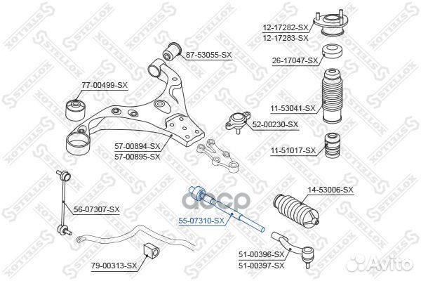 Тяга рулевая 55-07310-SX Stellox