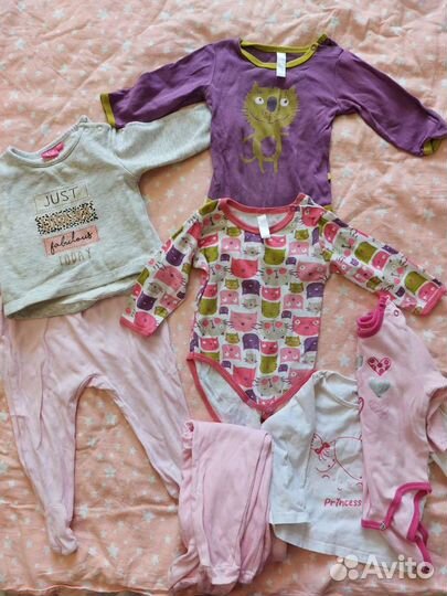 Большой пакет одежды для девочки 6-9месяцев