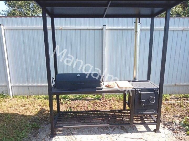 Мангал с печью под казан