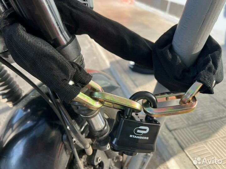 Цепь и замок от кражи standers 1,5м 12мм