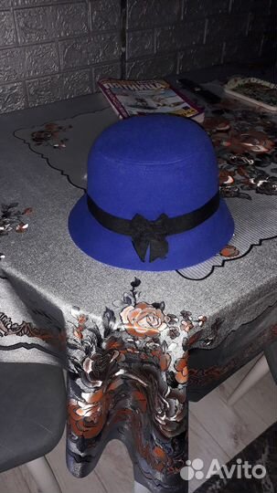 Шляпа женская синяя