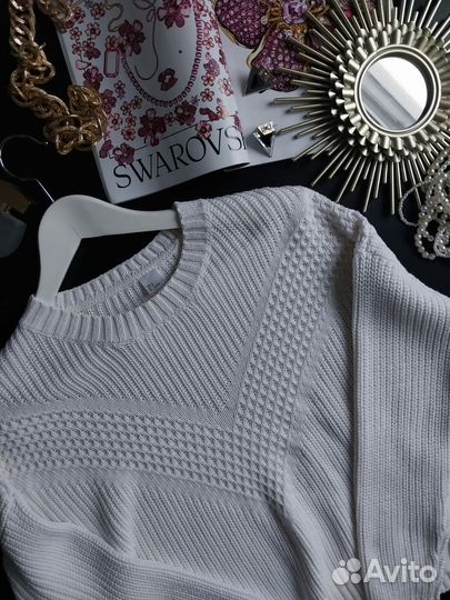 Белоснежный свитер H&M, хлопок