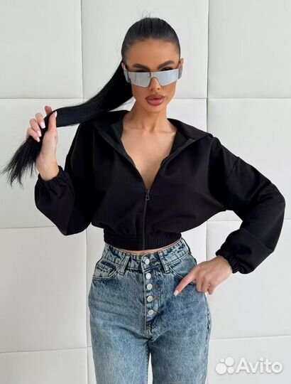 Укороченное зип худи