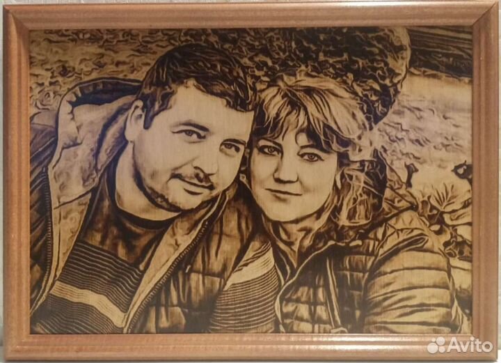 Выжигаю портреты на дереве по фото