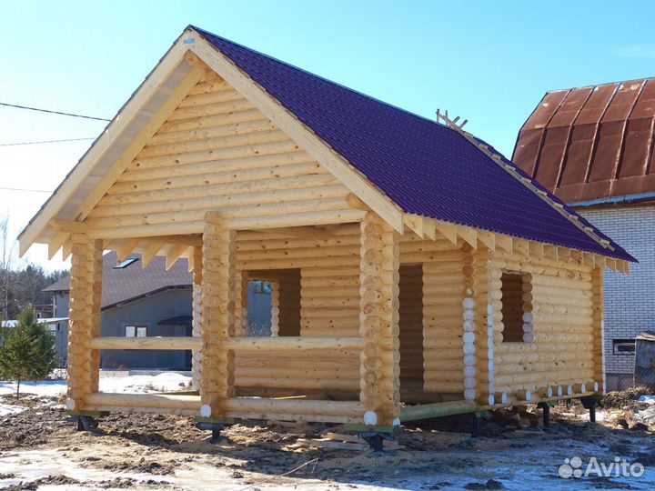 Сруб Дома 6.0х9.0м. с мансардой
