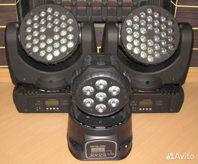 Головы LED 3шт Pro светомузыка строб микрофон DMX