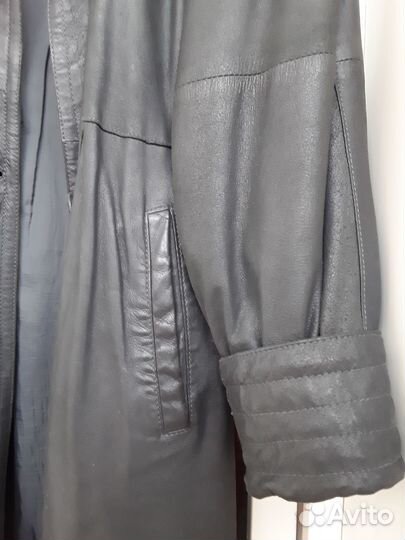 Кожаный плащ Турция длинный размер 50/174