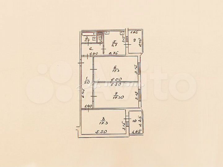 3-к. квартира, 85,6 м², 9/10 эт.